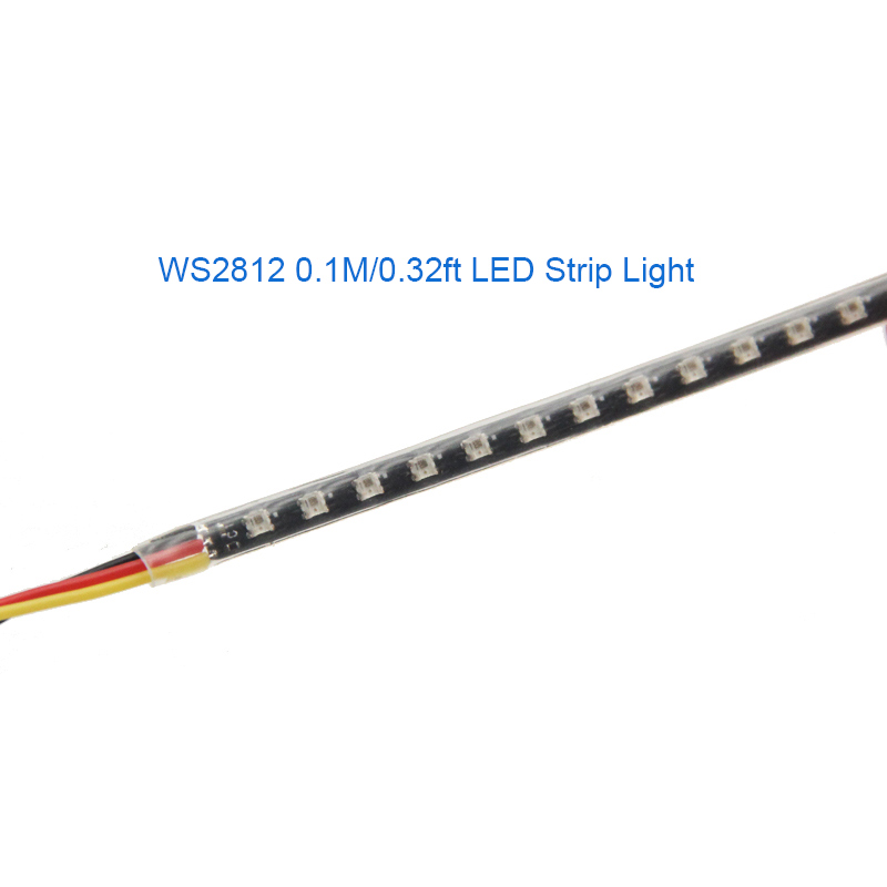 DC3.3-5V WS2812 Ultra Narrow 3.5mm Programmable Flexible LED Strip Light, 20 LEDs 0.32ft/0.1m RGB Individually Addressable LED Strips